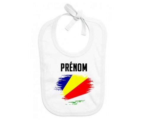 Bavoir bébé personnalisé Drapeau effet pinceau les Seychelles avec prénom