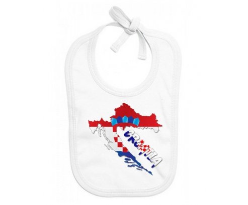 Bavoir bébé personnalisé Croatia maps