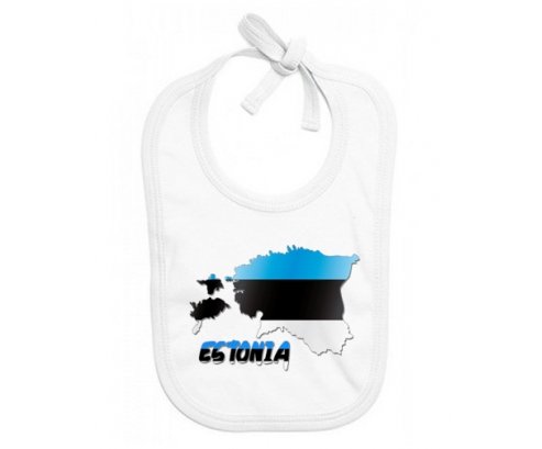 Bavoir bébé personnalisé Estonia maps