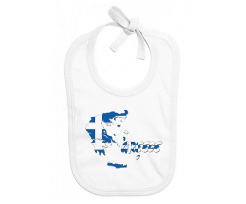 Bavoir bébé personnalisé Greece maps