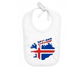 Bavoir bébé personnalisé Iceland maps