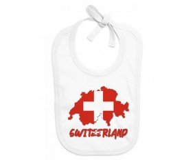 Bavoir bébé personnalisé Switzerland maps