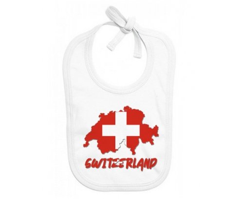 Bavoir bébé personnalisé Switzerland maps