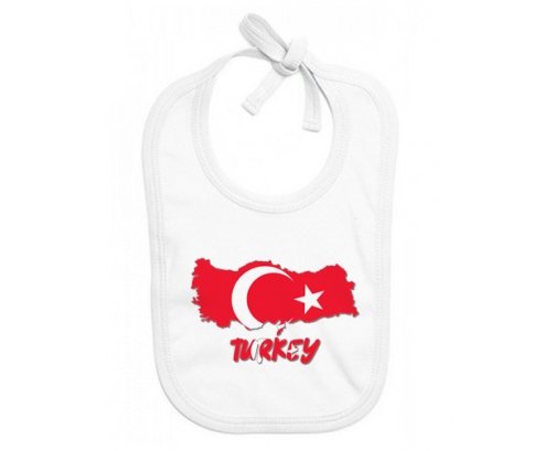 Bavoir bébé personnalisé Turkey maps