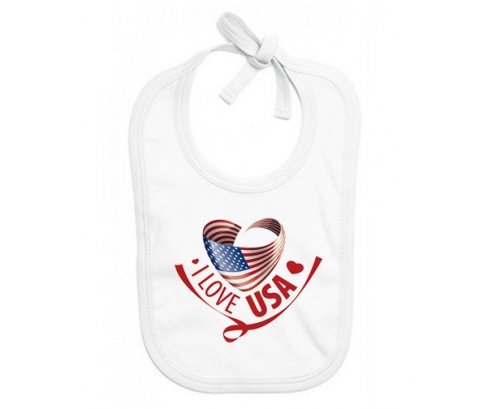 Bavoir bébé personnalisé I Love Usa