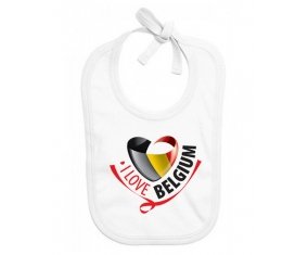 Bavoir bébé personnalisé I Love Belgium