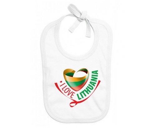 Bavoir bébé personnalisé I Love Lithuania
