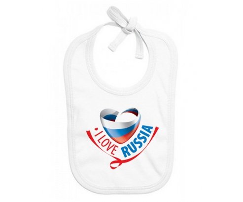 Bavoir bébé personnalisé I Love Russia