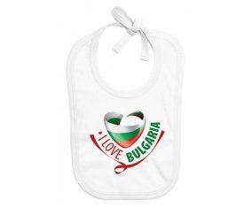 Bavoir bébé personnalisé I Love Bulgaria