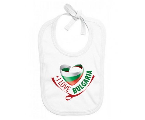 Bavoir bébé personnalisé I Love Bulgaria