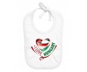 Bavoir bébé personnalisé I Love Hungary
