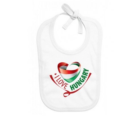 Bavoir bébé personnalisé I Love Hungary