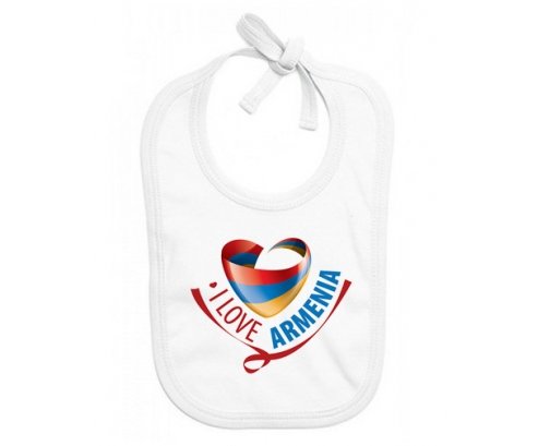 Bavoir bébé personnalisé I Love Armenia