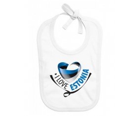 Bavoir bébé personnalisé I Love Estonia