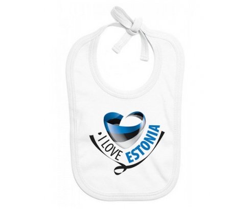Bavoir bébé personnalisé I Love Estonia