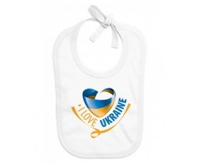 Bavoir bébé personnalisé I Love Ukraine
