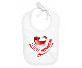 Bavoir bébé personnalisé I Love Indonesia