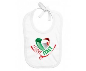 Bavoir bébé personnalisé I Love Italy