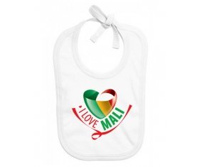 Bavoir bébé personnalisé I Love Mali