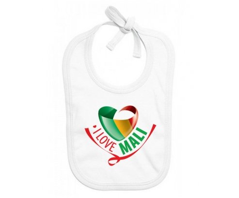 Bavoir bébé personnalisé I Love Mali