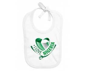 Bavoir bébé personnalisé I Love Nigeria