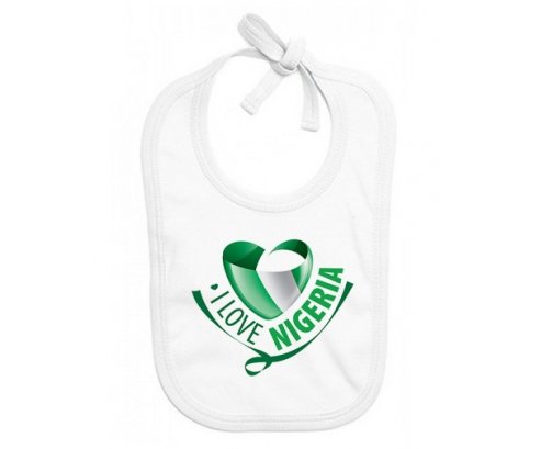 Bavoir bébé personnalisé I Love Nigeria