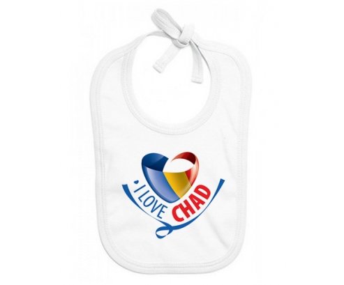 Bavoir bébé personnalisé I Love Chad