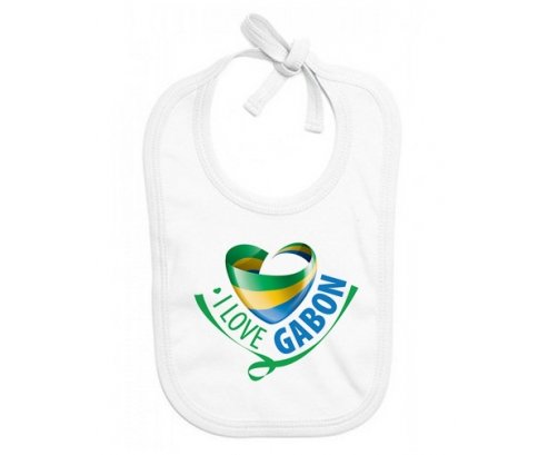 Bavoir bébé personnalisé I Love Gabon
