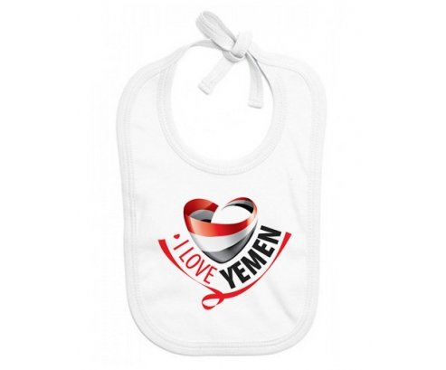 Bavoir bébé personnalisé I Love Yemen