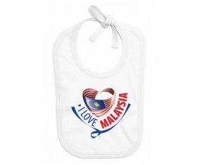 Bavoir bébé personnalisé I Love Malaysia