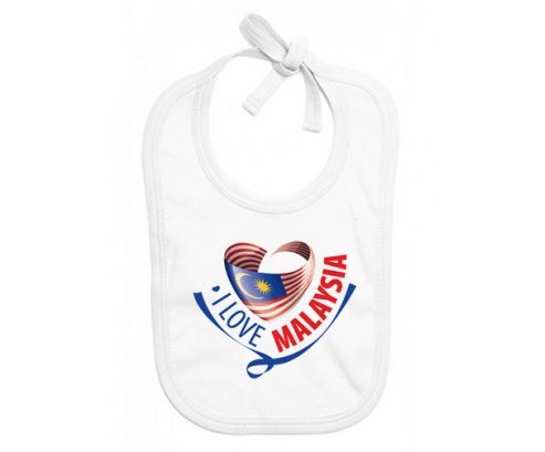 Bavoir bébé personnalisé I Love Malaysia