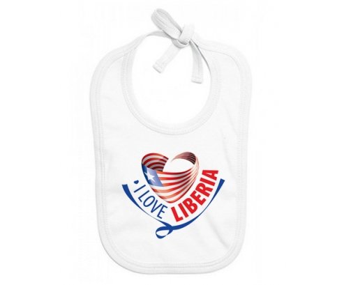 Bavoir bébé personnalisé I Love Liberia