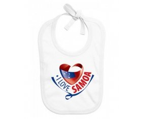 Bavoir bébé personnalisé I Love Samoa