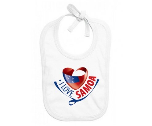 Bavoir bébé personnalisé I Love Samoa