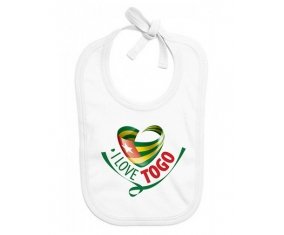 Bavoir bébé personnalisé I Love Togo