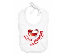 Bavoir bébé personnalisé I Love Singapore