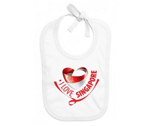 Bavoir bébé personnalisé I Love Singapore
