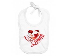 Bavoir bébé personnalisé I Love Tonga