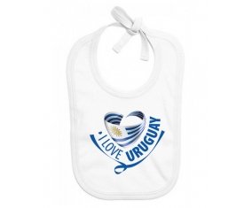 Bavoir bébé personnalisé I Love Uruguay