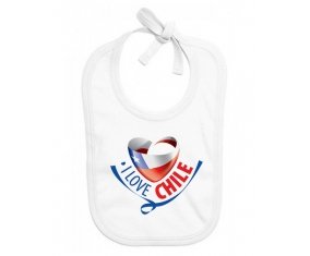 Bavoir bébé personnalisé I Love Chile