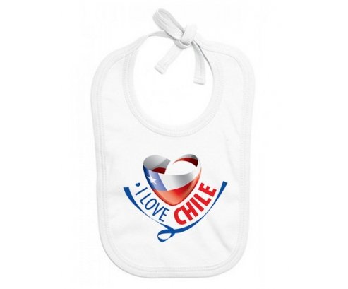 Bavoir bébé personnalisé I Love Chile