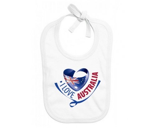 Bavoir bébé personnalisé I Love Australia