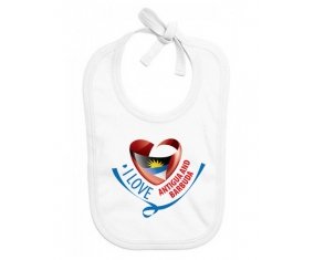 Bavoir bébé personnalisé I Love Antigua and Barbuda