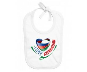 Bavoir bébé personnalisé I Love Azerbaijan