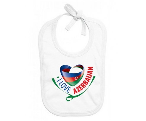 Bavoir bébé personnalisé I Love Azerbaijan