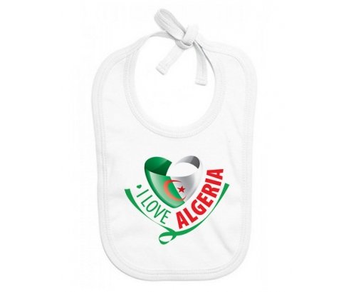 Bavoir bébé personnalisé I Love Algeria