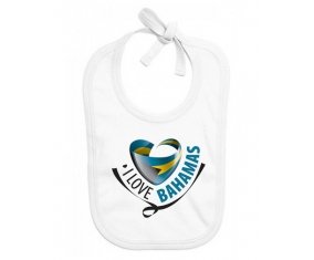 Bavoir bébé personnalisé I Love Bahamas