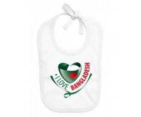 Bavoir bébé personnalisé I Love Bangladesh