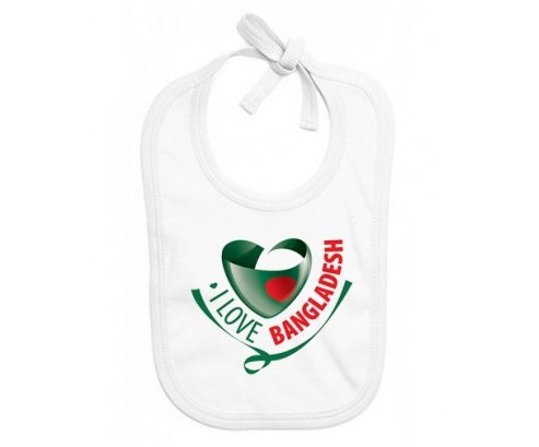 Bavoir bébé personnalisé I Love Bangladesh