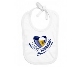 Bavoir bébé personnalisé I Love Barbados